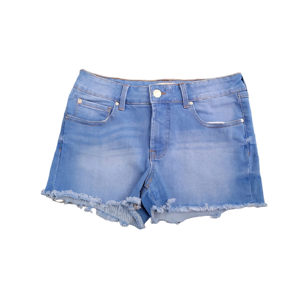 BOOTLEGGER Sky Blue Distressed Denim Shorts Size 30 Waist